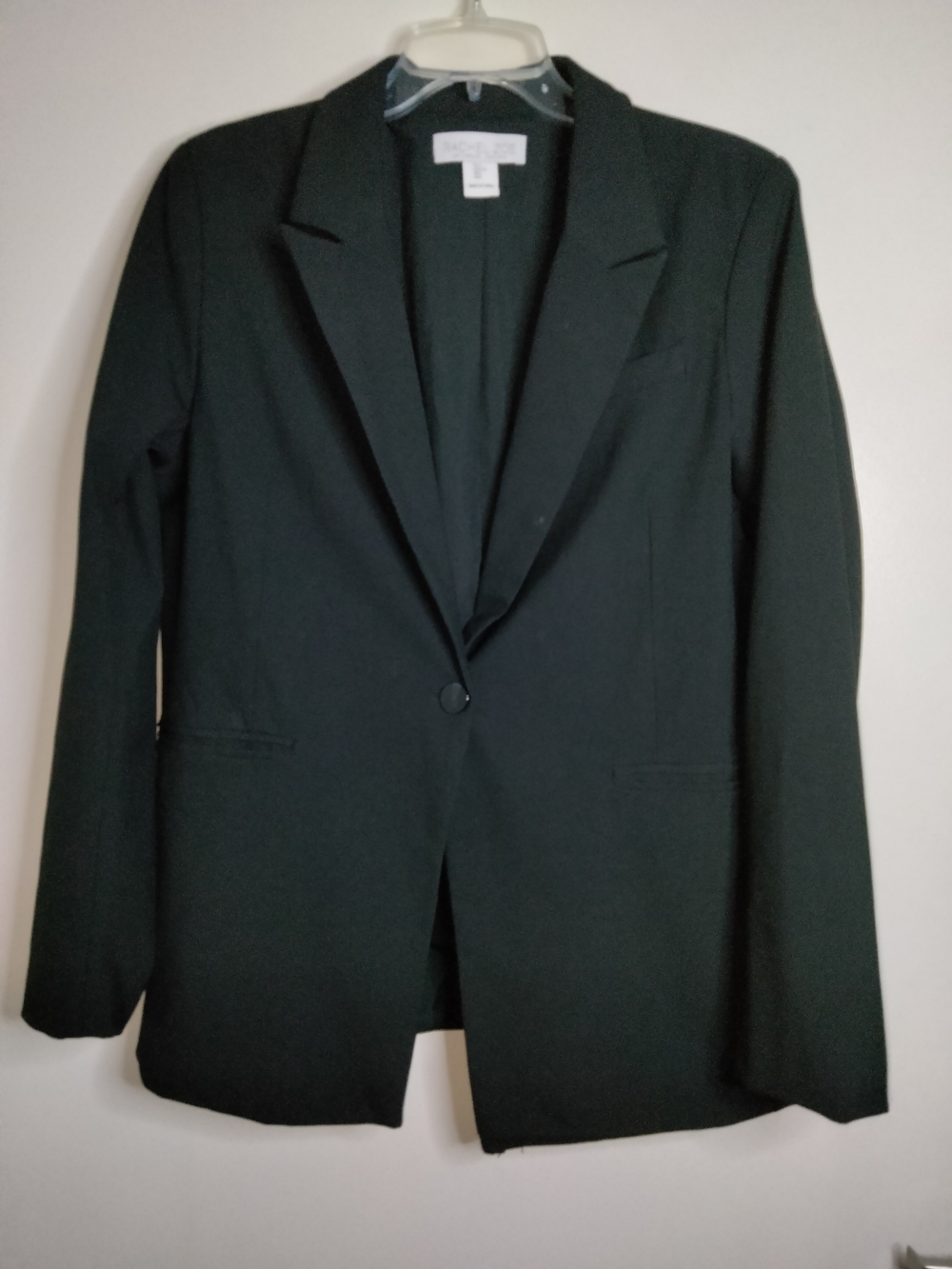 Rachel Zoe (Size L) Classic Black Single-Button Sleek Tailored LS Blazer Jacket